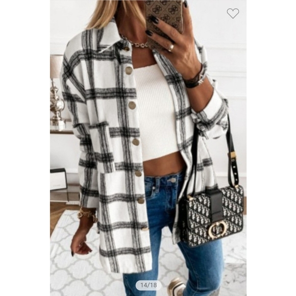 Plaid Button Up Shacket - Picture 6 of 16